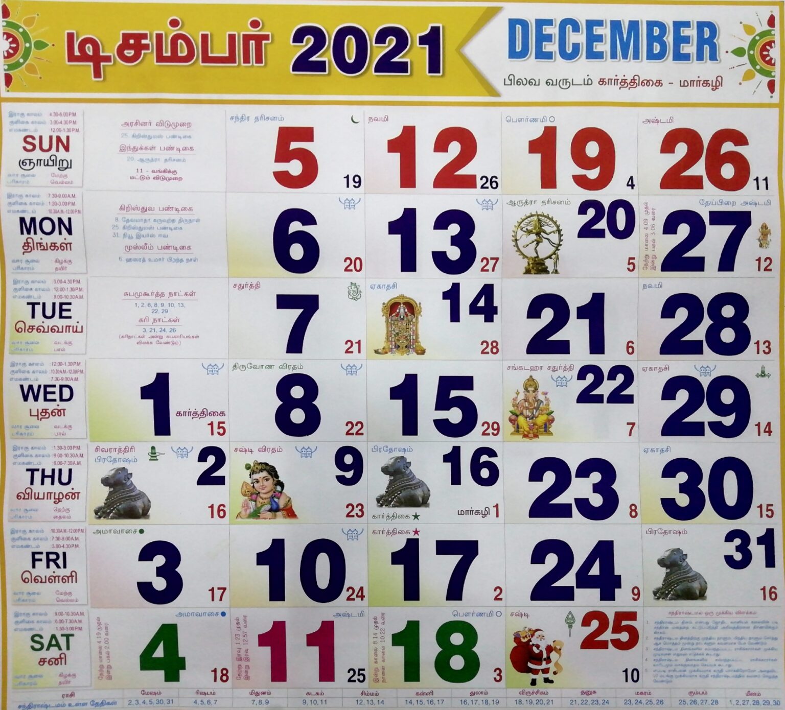 Tamil(தமிழ்) calendar 2021 Dharmapuri Online